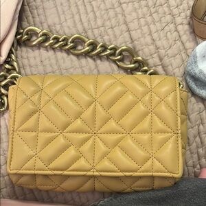 Quilted Yellow Chain Shoulder Bag